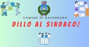 logo comune di gavorrano, intestazione "dillo al sindaco", persone stilizzate