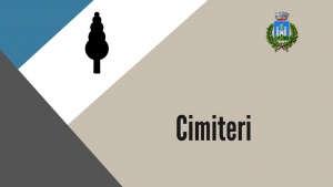 TRIANGOLO CELESTE, TRIANGOLO BLU, IMMAGINE DI MANO SU CALCOLATRICE, LOGO COMUNE, SCRITTA cimiteri