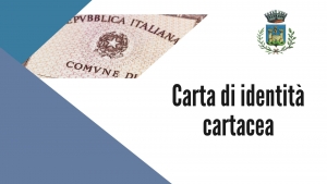 immagine carta di identità cartacea, logo comune, scritta carta di identità