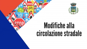 triangolo rosso, triangolo blu, immagine carta di poste italiane, logo del comune di gavorrano, scritta "modifiche circolazione stradale"