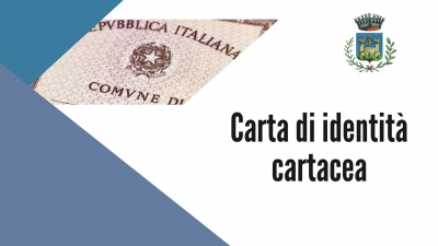 immagine carta di identità cartacea, logo comune, scritta carta di identità
