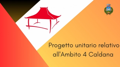 disegno gazebo, logo comune di gavorrano, scritta Progetto unitario relativo all'Ambito 4 Caldana per l’installazione di gazebo 