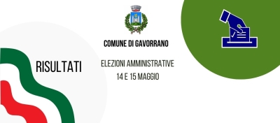fascia tricolore con scritto risultati, logo del comune, logo urna
