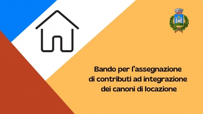 triangolo bordeaux, triangolo blu, logo protezione civile gavorrano, logo comune, Scritta Bando per l’assegnazione di contributi ad integrazione dei canoni di locazione