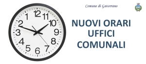 Nuovi orari apertura al pubblico